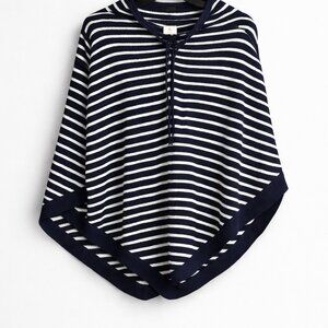 Talbots Navy and White Striped Cape